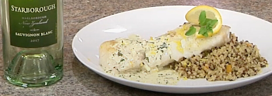 Alaska Cod in a Creamy Herb Wine Sauce