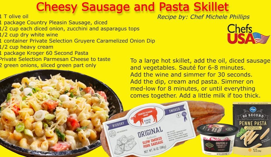 Fight high inflation with this recipe - Cheesy Sausage and Pasta Skillet